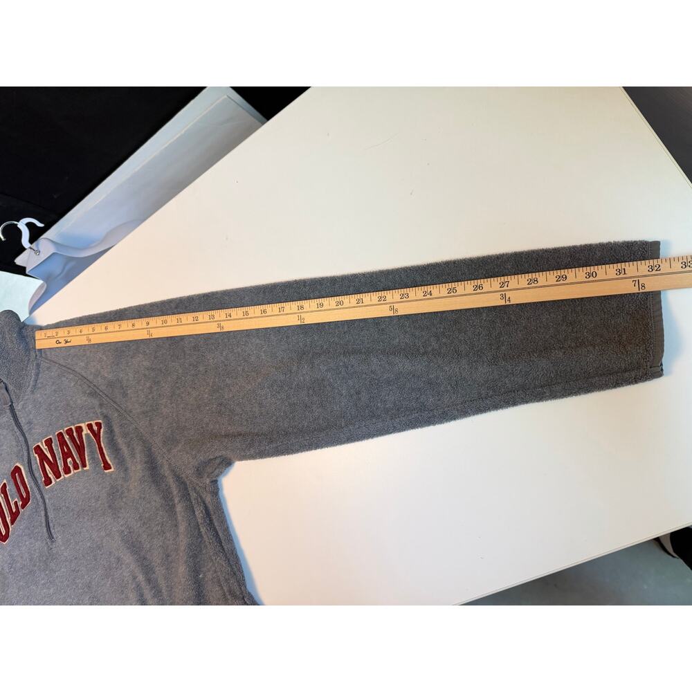 Y2K Old Navy Mens Fleece 1/4 Zip Pullover Sweatshirt Size 2X Gray Outdoor - Picture 9 of 9